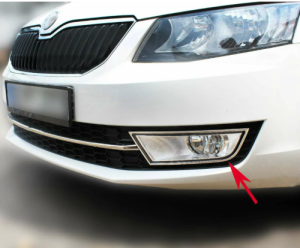 Nerezové rámečky mlhovek Škoda Octavia 3 (2013-2016)