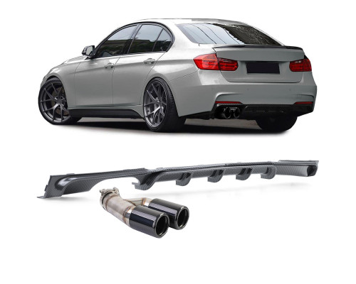 Zadní difuzor BMW 3 F30/F31 (316i/318i/320i) - vzhled carbon (černé koncovky)