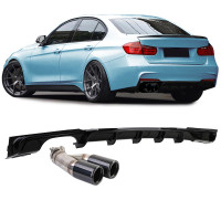 Zadní difuzor BMW 3 F30/F31 (316i/318i/320i) - černý lesklý (černé koncovky)