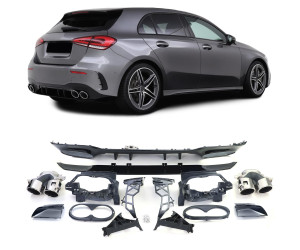 Zadní difuzor Mercedes Benz A V177 hatchback - dvojitý výfuk (chrom koncovky)