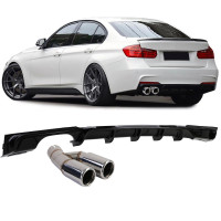 Zadní difuzor BMW 3 F30/F31 (316i/318i/320i) - černý lesklý (chrom koncovky)