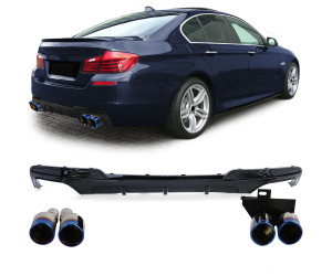 Zadní difuzor BMW 5 F10/F11 - černý lesklý (titan koncovky)