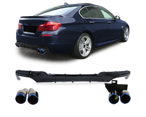 Zadní difuzor BMW 5 F10/F11 - černý lesklý (titan koncovky)