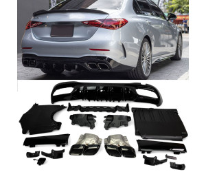 Zadní difuzor Mercedes Benz C W206/S206 (hranaté koncovky-černé)