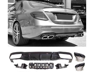 Zadní difuzor Mercedes Benz E W213 (2016-2020) AMG line - černé hranaté koncovky
