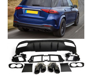 Zadní difuzor Mercedes Benz GLE SUV W167 - kulaté koncovky (černé)