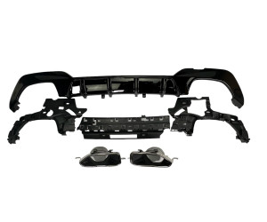 Zadní difuzor BMW 3 G20/G21 (2019-2022) - hranaté koncovky (černé)