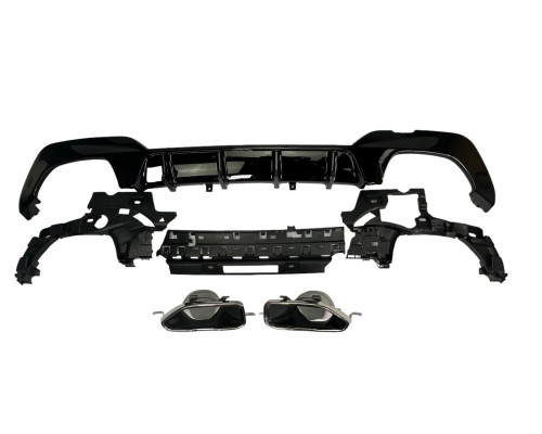 Zadní difuzor BMW 3 G20/G21 (2019-2022) - hranaté koncovky (černé)