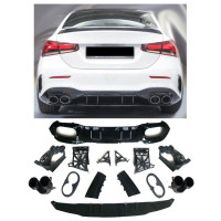 Zadní difuzor Mercedes Benz A V177 sedan - dvojitý výfuk (černé koncovky)
