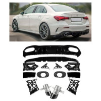 Zadní difuzor Mercedes Benz A V177 sedan - single výfuk (černé koncovky)