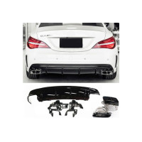 Zadní difuzor Mercedes Benz CLA C117 (2013-2019) AMG line - černé hranaté koncovky