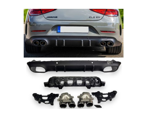 Zadní difuzor Mercedes Benz CLS (C257/X257) 53 AMG vzhled (2x2 výfuky)