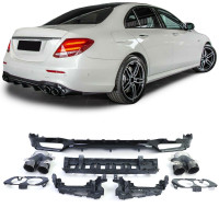 Zadní difuzor Mercedes Benz E W213 (2016-2020) AMG line - černé kulaté koncovky