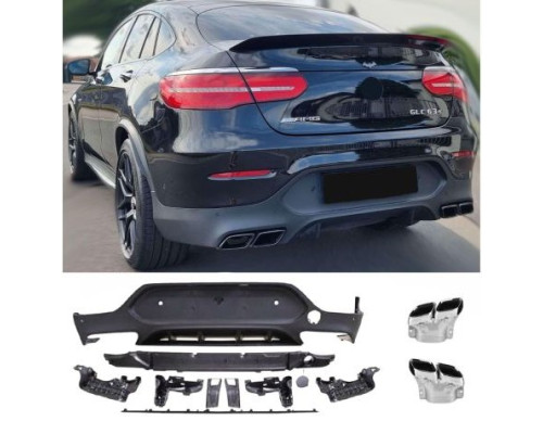 Zadní difuzor Mercedes Benz GLC coupe (C253) - hranaté chrom koncovky
