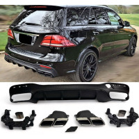 Zadní difuzor Mercedes Benz GLE SUV W166 - chromové koncovky