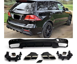 Zadní difuzor Mercedes Benz GLE SUV W166 - chromové koncovky