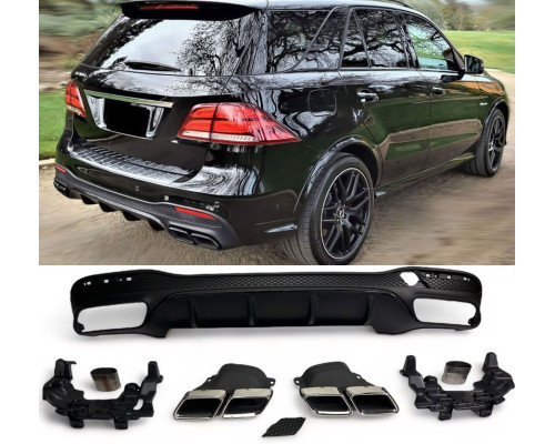 Zadní difuzor Mercedes Benz GLE SUV W166 - chromové koncovky