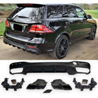Zadní difuzor Mercedes Benz GLE SUV W166 - černé koncovky