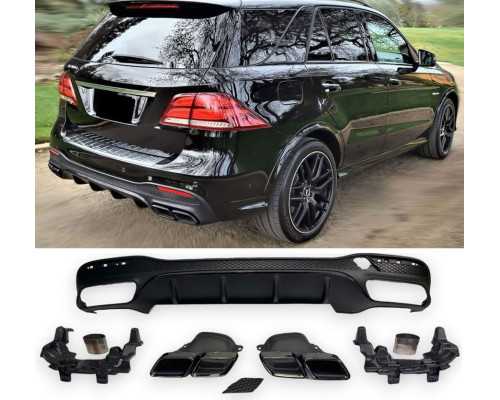 Zadní difuzor Mercedes Benz GLE SUV W166 - černé koncovky