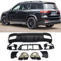 Zadní difuzor Mercedes Benz GLS X167 - hranate koncovky (chrom)