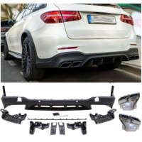 Zadní difuzor Mercedes Benz GLC SUV (X253) - hranaté chromové koncovky
