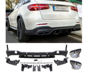Zadní difuzor Mercedes Benz GLC SUV (X253) - hranaté chromové koncovky