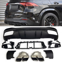 Zadní difuzor Mercedes Benz GLE SUV W167 - hranate koncovky (chrom)