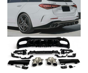 Zadní difuzor Mercedes Benz C W206/S206 (kulaté koncovky chrom)