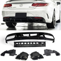 Zadní difuzor Mercedes Benz S (W217/C217/A217) AMG line - černé koncovky