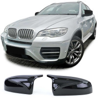 Kryty zpětných zrcátek BMW X5 E70 / X6 E71 – černé, lesklé