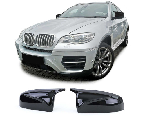 Kryty zpětných zrcátek BMW X5 E70 / X6 E71 – černé, lesklé