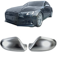 Plastové kryty zpětných zrcátek Audi A6 C7 (2011-2018) – stříbrné matné (bez asistenta)