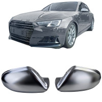 Plastové kryty zpětných zrcátek Audi A6 C7 (2011-2018) – stříbrné matné (s asistentem)