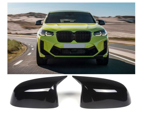 Kryty zpětných zrcátek BMW X3/X4/X5/X6/X7 – černé lesklé