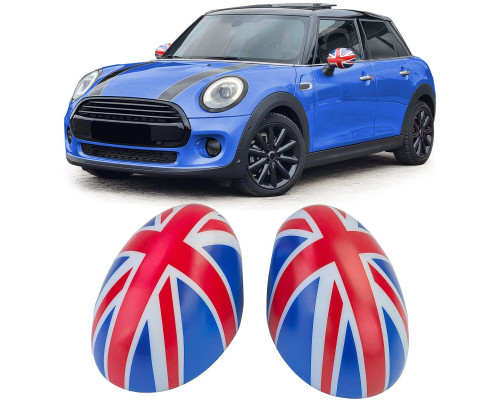Kryty zrcátek Mini One/Cooper F54/F55/F56/F57 (2013-2018) - modro-červené