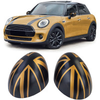 Kryty zrcátek Mini One/Cooper F54/F55/F56/F57 (2013-2018) - černo-zlaté