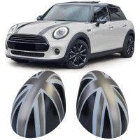 Kryty zrcátek Mini One/Cooper F54/F55/F56/F57 (2013-2018) - šedo-černé
