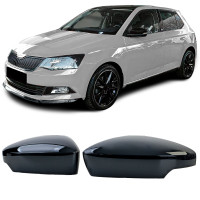 Plastové kryty zpětných zrcátek Škoda Fabia 3 (2014-2022) - černé lesklé