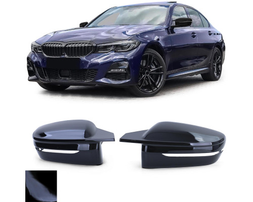 Kryty zrcátek BMW 3 G20/G21 - černé lesklé (hranaté)