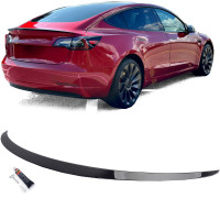 Zadní křídlo, spoiler Tesla 3 (2017+) - černý lesklý (užší)