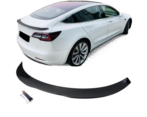 Zadní křídlo, spoiler Tesla 3 (2017+) - černý lesklý (širší)