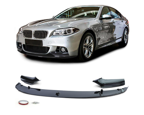 Přední spoiler BMW 5 F10/F11 (pro M nárazník) – černý lesklý