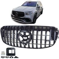 Maska Mercedes Benz GLS X167 (2023+) – GT Panamericana, černá  lesklá (facelift)