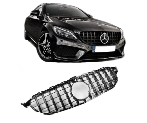 Maska Mercedes Benz C W205 (2014-2018) – GT vzhled, černá pro 360 ̊ kameru