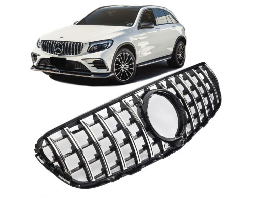 Maska Mercedes Benz GLC (2015-2019) Panamericana AMG GT vzhled – černá s chromem, s 360°