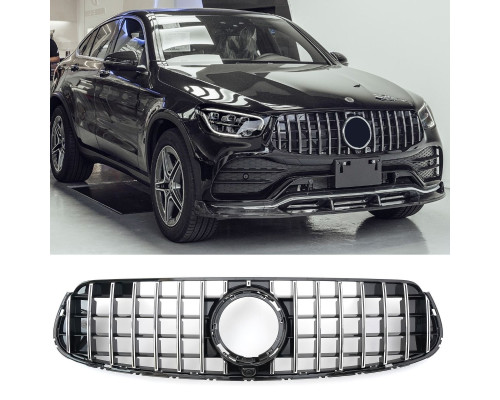 Maska Mercedes Benz GLC (2019-2022) Panamericana GT vzhled – černá s chromem (AMG Line)