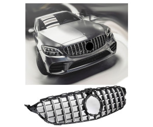 Maska Mercedes Benz C W205 (2018-2021) – GT vzhled, černá s chromem (s kamerou)
