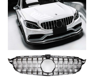 Maska Mercedes Benz C W205 (2014-2018) – GT vzhled, černá s chromem s kamerou