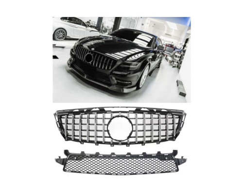 Maska Mercedes Benz CLS (W218/C218/X218) AMG předfacelift - GT, černá s chromem