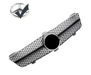 Maska Mercedes Benz CLS (W219) facelift - černá lesklá (chrom znak)